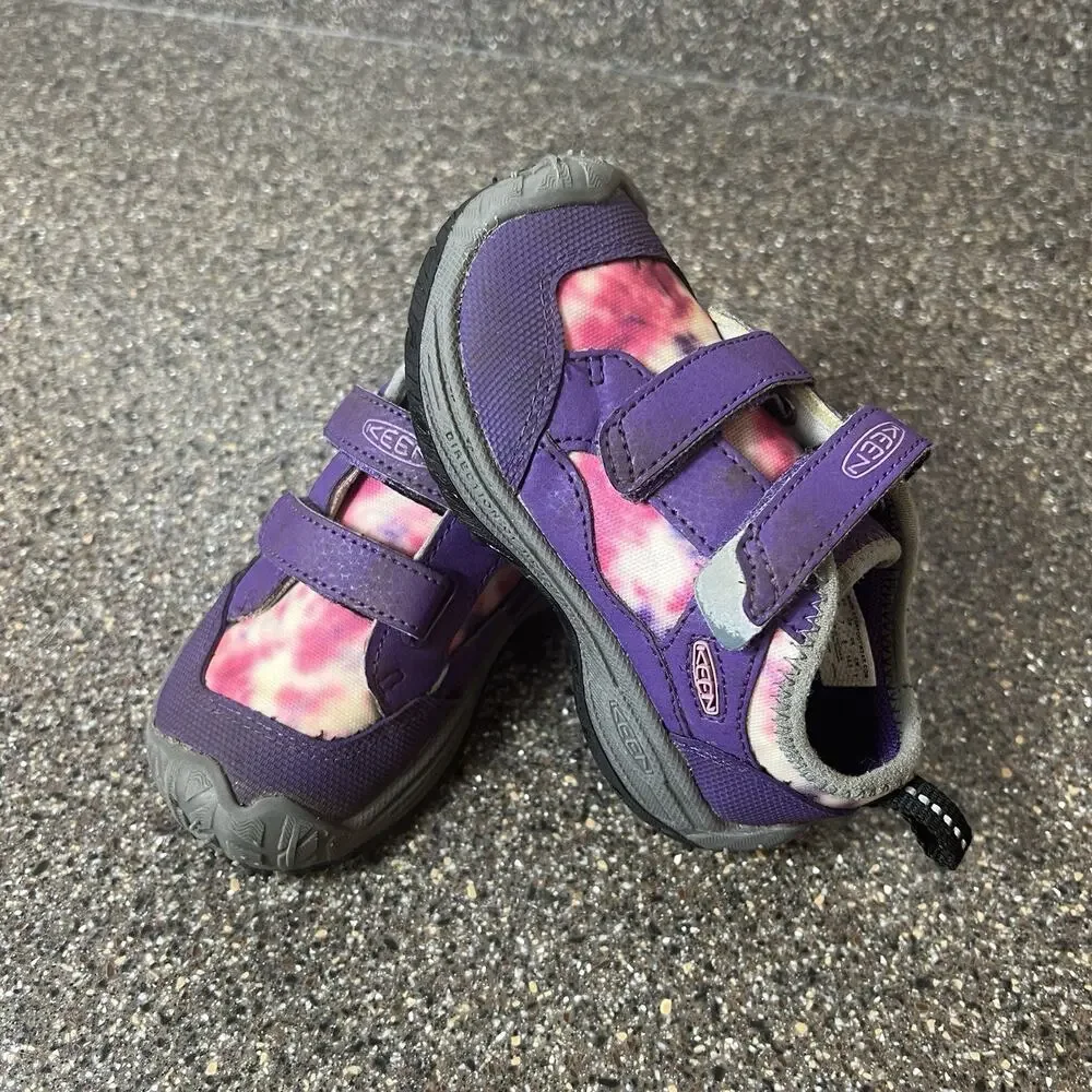 Keen Little Kids Girls Toddler Size 7 Purple/Pink Outdoor Sneakers Snap On Shoes